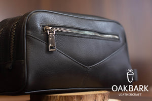 Double Zipper Black Dopp Kit