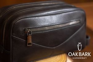 Double Zipper Black Dopp Kit