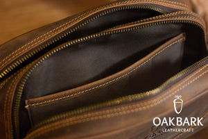 Double Zipper Brown Dopp Kit