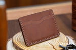 Load image into Gallery viewer, Hand-Stitched Leather Card Holder Wallet in - Brown
