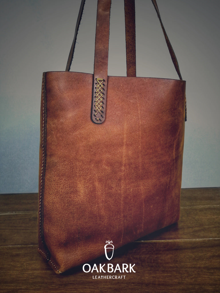 Handmade Crazy Horse Leather Tote Bag