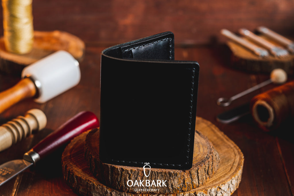 Handmade Wallet Men, Leather For Bifold Wallet, Black Premium
