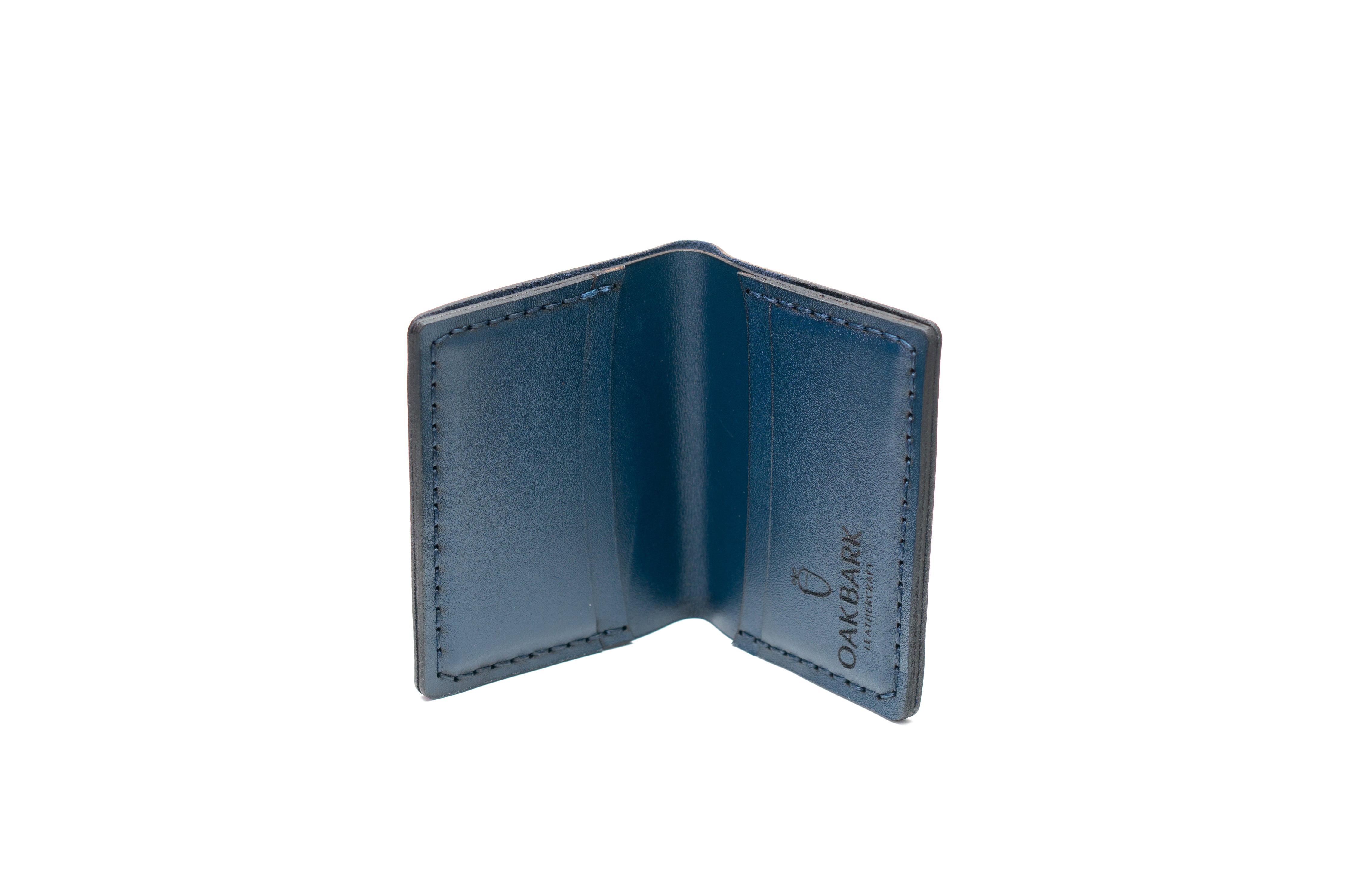 BI-FOLD WALLET IN GRAINED CALFSKIN - NAVY BLUE